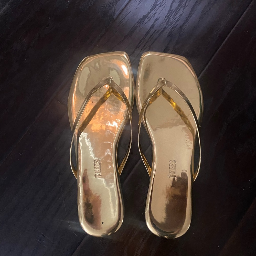 Square Toe Gold Women's Flip Flop